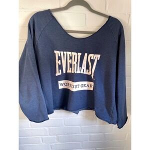 Vintage 1990's Everlast Workout Gear Blue Cropped Sweatshirt One Size Fits All
